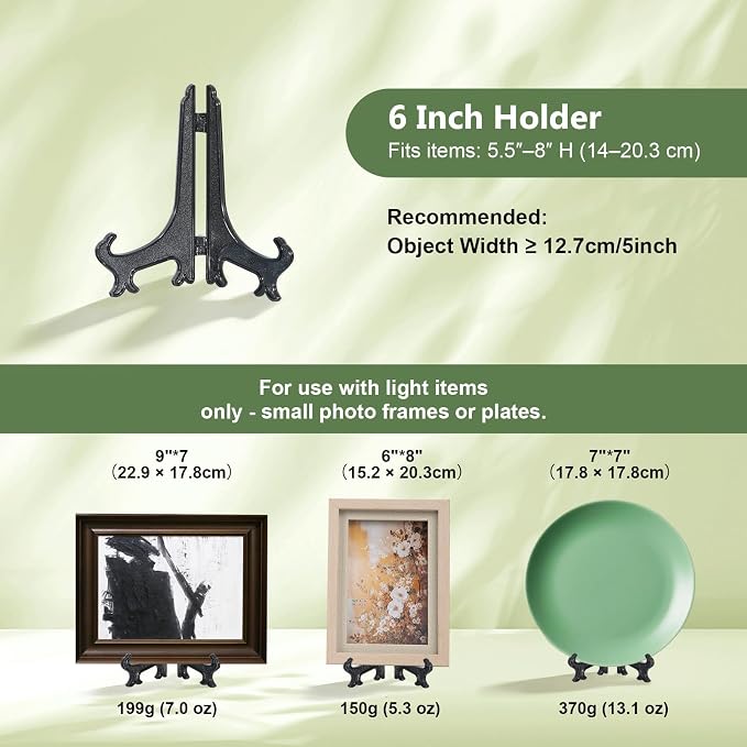 Artliving 6 Inch Black 12pcs/Set Plastic Easels Plate Display Stands Picture - Image 3
