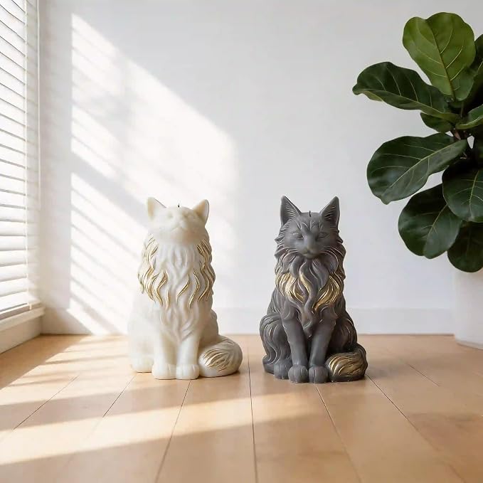 2 Pack Maine Coon Cat Silicone Molds, 3D Sitting Cat Candle Mold | Food-Grade - Image 8