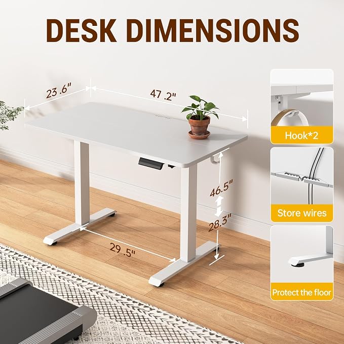 Veken 47.2 Inch Large Electric Standing Desk, Gaming Table, Suit students - Image 3