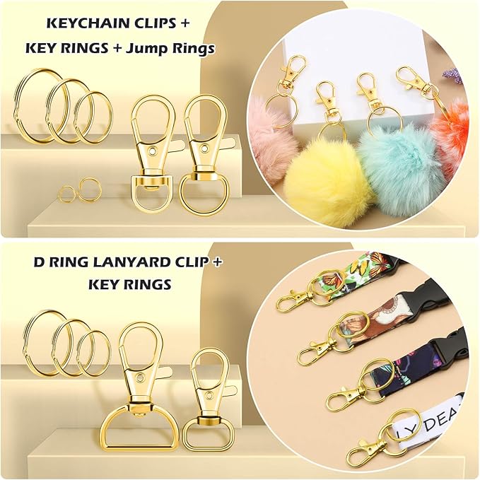 PAXCOO 300PCS Keychain Making Kit, Keychain Craft Supplies Including Key Chain - Image 4