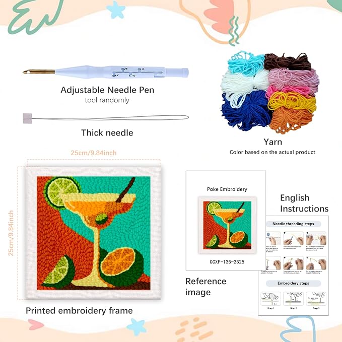 SDOYUNO Punch Needle Kit with Frame - Image 2