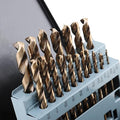 21Pcs M35 Cobalt Drill Bit Set 1/16"-3/8", 135 Degree Tip HSS with Storage Case, Twist Jobber Drill Bit Kit for Cast Iron, Hard Metal, Stainless Steel, Plastic and Wood