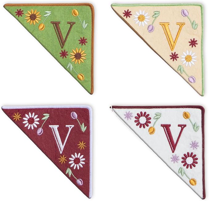 Personalized Embroidered Corner Mark, 4 Pack, Finished Initial Felt Bookmark by Unknown