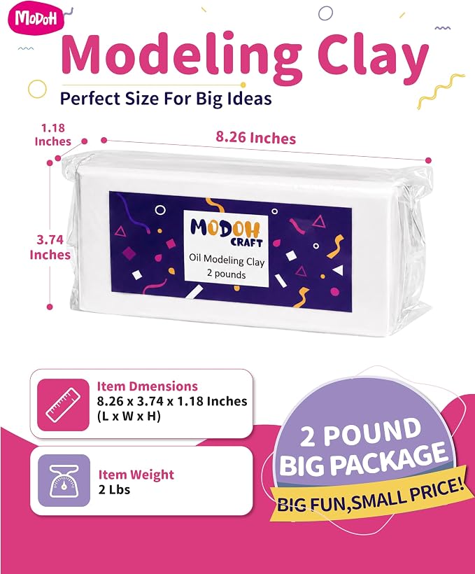 Plasticine Oil Based Modeling Clay, Non Hardening Reusable Clay, Non Toxic - Image 5