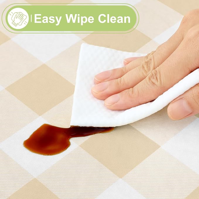 Smiry Oval Table Cloth, Waterproof Vinyl Tablecloths - Image 3