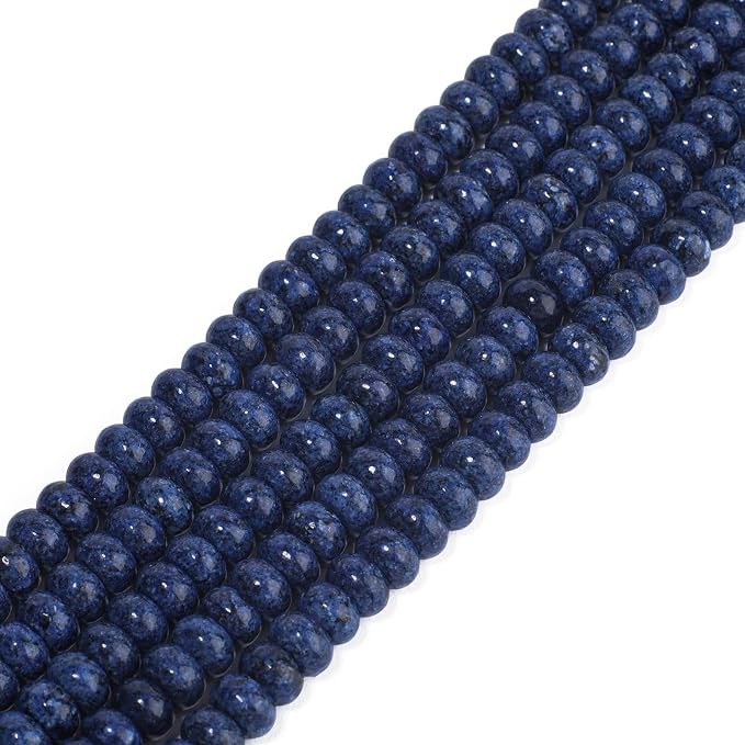 Songxi 5x8mm Natural Blue Sesame Jasper Stone Rondelle Beads, Gemstone - Image 3