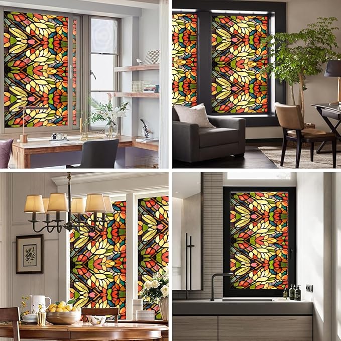 Window UV Protection Privacy Film:Non-Adhesive Static Cling Decorative Window - Image 4