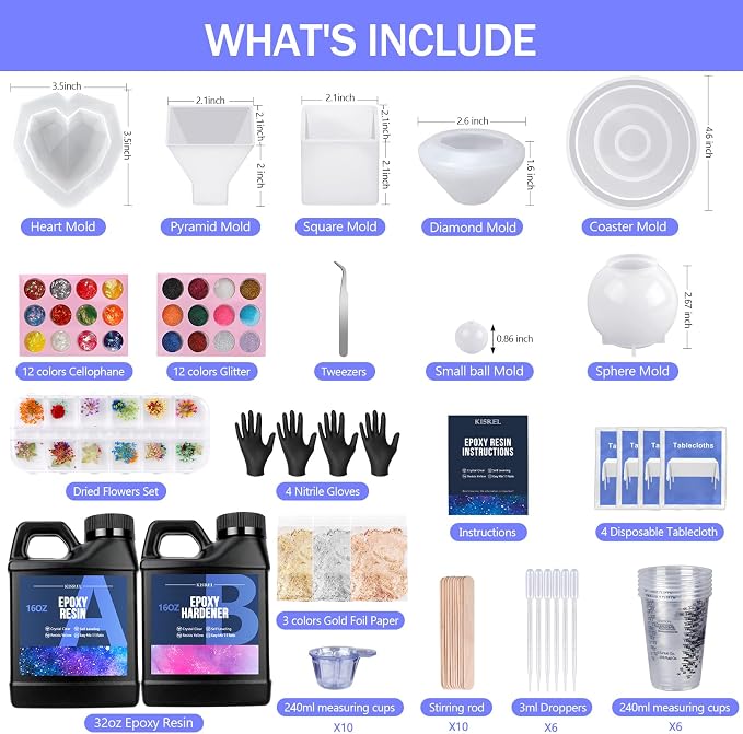 KISREL Epoxy Resin Kit for Beginners, Resin Kit - Image 2