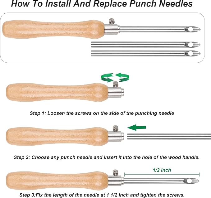 Sukhumvit 8PCS Punch Needle Coaster Kit, Beginners Adults Punch Needle Set - Image 8
