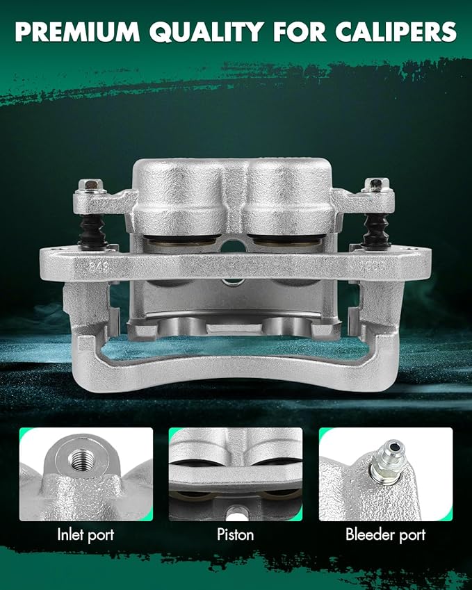 SCITOO 18B4814 Rear Left Disc Brake Caliper w/Bracket Fit For Chev For Silverado 3500 2001-2006,For GMC For Sierra 3500 Classic 2007,For GMC For Sierra 3500 HD 2007-2010, Double Pistons
