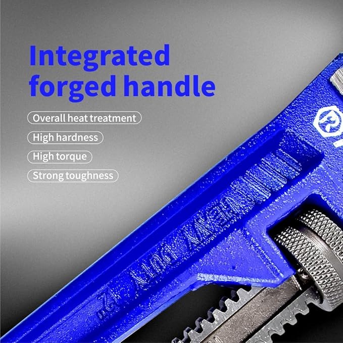 18 inch Heavy Duty Pipe Wrench - Quick-Adjust, Soft Grip Handle,Straight Jaw for Plumbing,Heavy Duty,Easy Adjusting,Tight Bite without Slipping