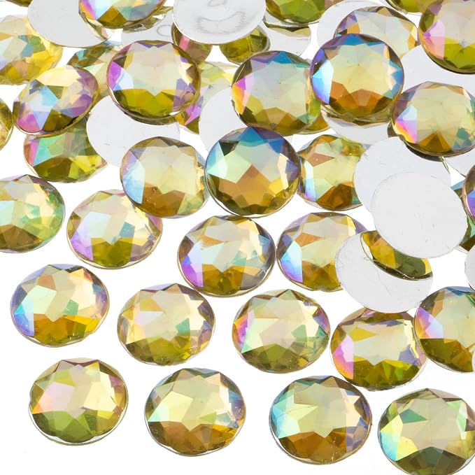 John Bead 200 Pieces 16mm, Acrylic Round Flat Back Rhinestones by JohnBead