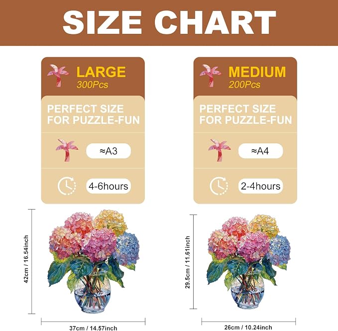 200 Pieces Flowers Wooden Puzzles - Image 4