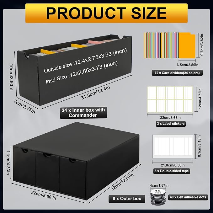 Trading Card Storage Box, Includes 24-600 CT Boxes & Card Dividers, + Trading - Image 2