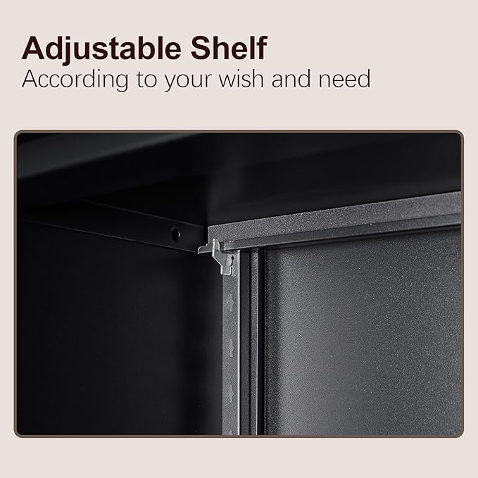 GREATMEET 27.95" H Garage Cabinets, Locking Cabinet, Garage Storage Cabinets, Hanging Wall Mount Cabinet for Utility Room, Black