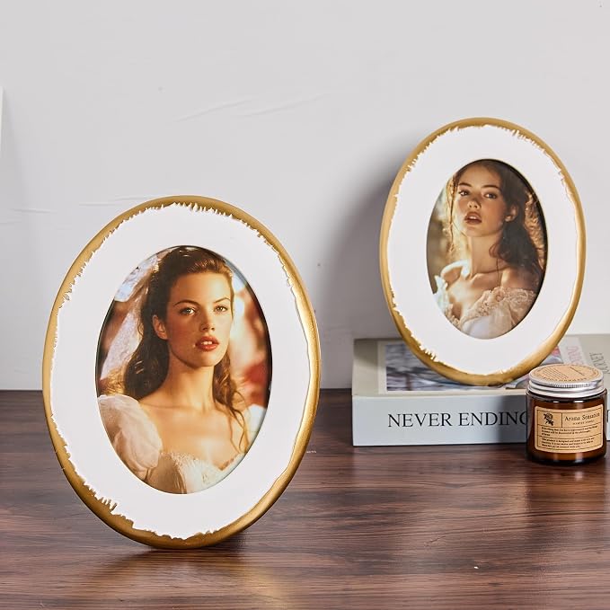 5x7 Ornate Oval Picture Frame, Hand-Crafted Resin Frame - Image 8