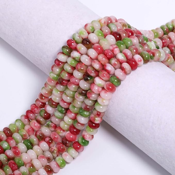 Songxi 5x8mm Natural Watermelon Tourmaline Stone Rondelle Beads, Gemstone - Image 4