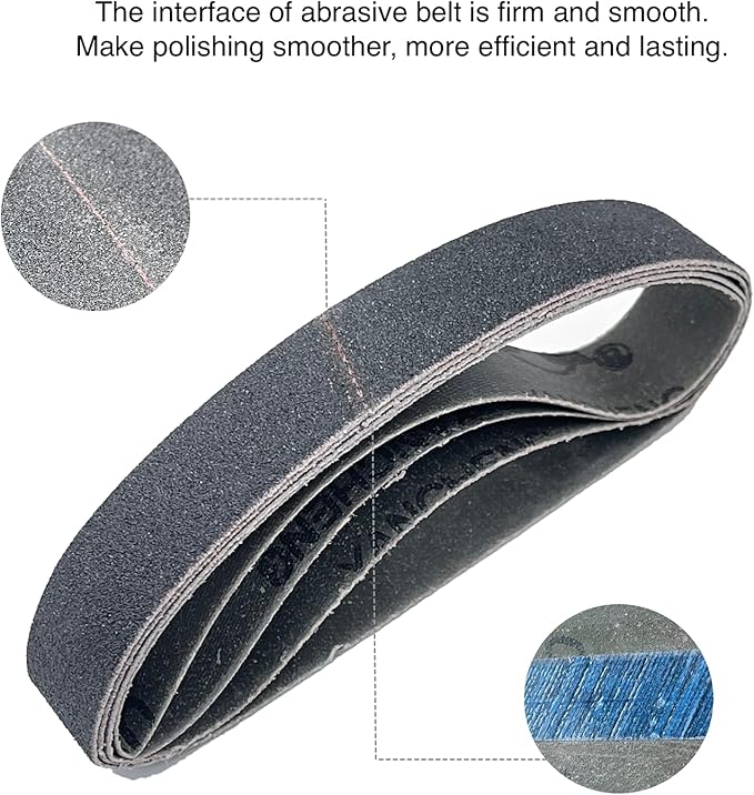 24 PCS 1x18 Silicon Carbide Sharpening Belts,4 Pcs Each of 80,240, 400,600,800,1000 Grits,Knife Sharpener Sanding Belt Kits Fits Ken Onion Blade Grinder Attachment