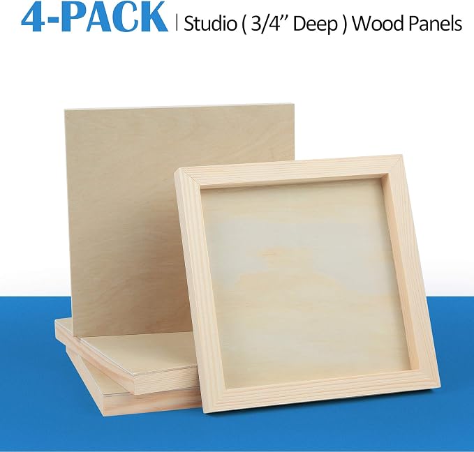 Falling in Art 4 Pack 8x8’’ Unfinished Birch Wood Panels Kit - Image 6