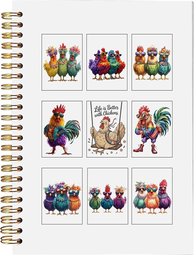 BitKan Funny Chickens Spiral Notebooks by bitkan
