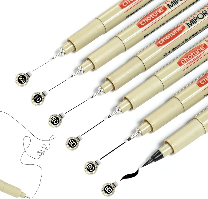 GETHPEN Micro Fineliner Set, 6 Pack | Waterproof Archival Ink Micro Fineliner by GETHPEN