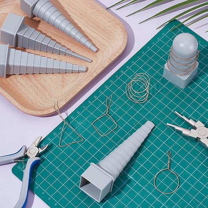UNICRAFTALE 5Pcs 5 Styles Plastic Wire Wrapping Kit Gray Jewelry Shape Mandrel - Image 4