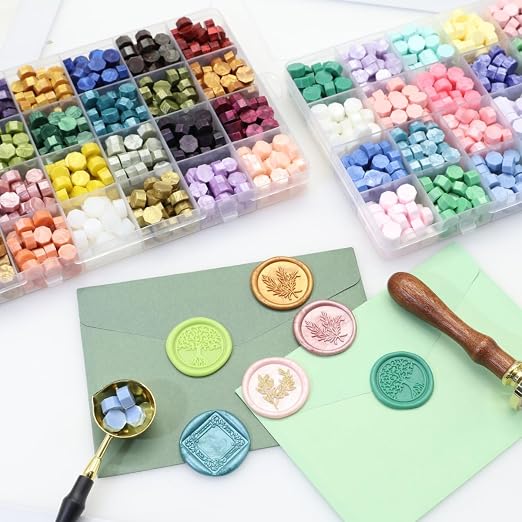 1200 Pcs Assorted Color Wax Seal Beads Bulk, Premium Stamp Sealing Pellets Kit - Image 3