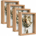4 Pack 8x10Shadow Box Frame Set, Deep Wood Display Case by Unknown