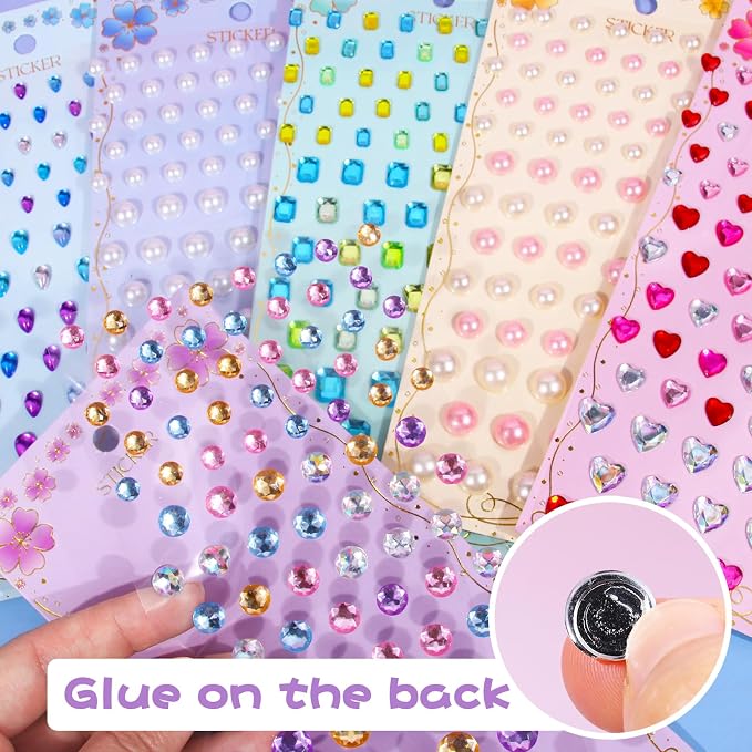 Gem Stickers for Kids Shiny Self Adhesive Stick On Rhinestones Jewel Diamond - Image 6