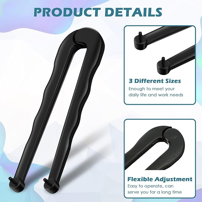 3 Pieces Steel Adjustable Face Spanner Wrench Pin Pliers Install/Removal Tool for Backing Pads on Angle Grinder for Cutting Pipes, Hoses, Cables, Wire and Round Nuts with Drilled Holes (3, 4, 5 mm)