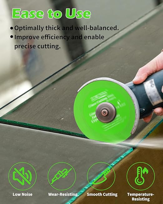 Glass Cutting Disc for 4-1/2" Angle Grinder, 5 Pack Glass Ceramic Diamond Cutting Blade Disc 7/8" (Model 115/125) for Grinding Jade, Crystal, Wine Bottles, Tile.