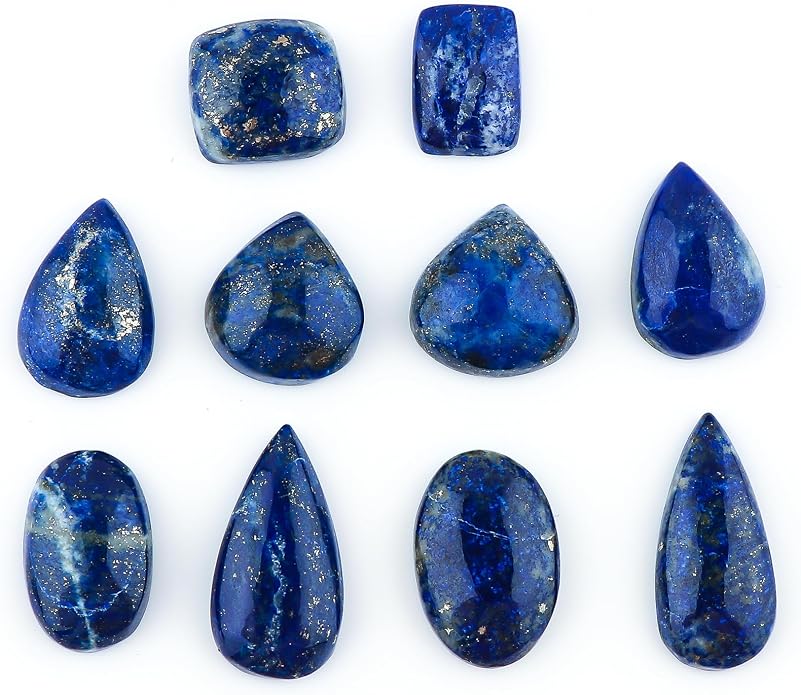 10pcs, Natural Gemstone Cabochon, Wholesale Assorted Flatback Crystals - Image 2