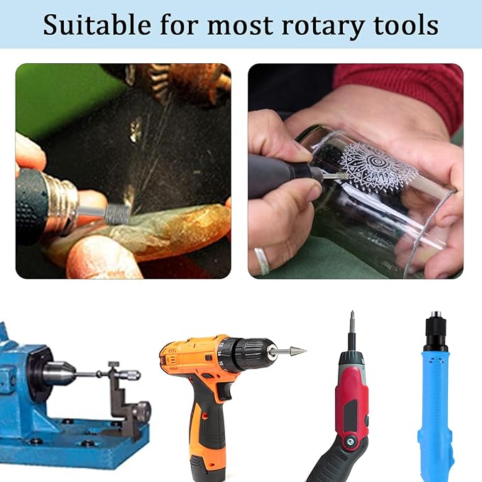 76PCS 1/8inch Shank Power Rotary Tool Accessories Kit for Dremel Tool Kit, HOMEIDOL Diamond Cutting Wheel Tool for Glass, Stone Carving Set Diamond Burr Bits, Sanding Bits for Polishing, Engraving