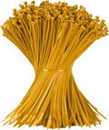 12 Inch Zip Ties Gold 1000 PCS, 50 Lbs- Heavy Duty Tensile Strength, Nylon PA66 UV Resistant Cable Ties for Indoor and Outdoor Use - Ideal for object bundling and fastening