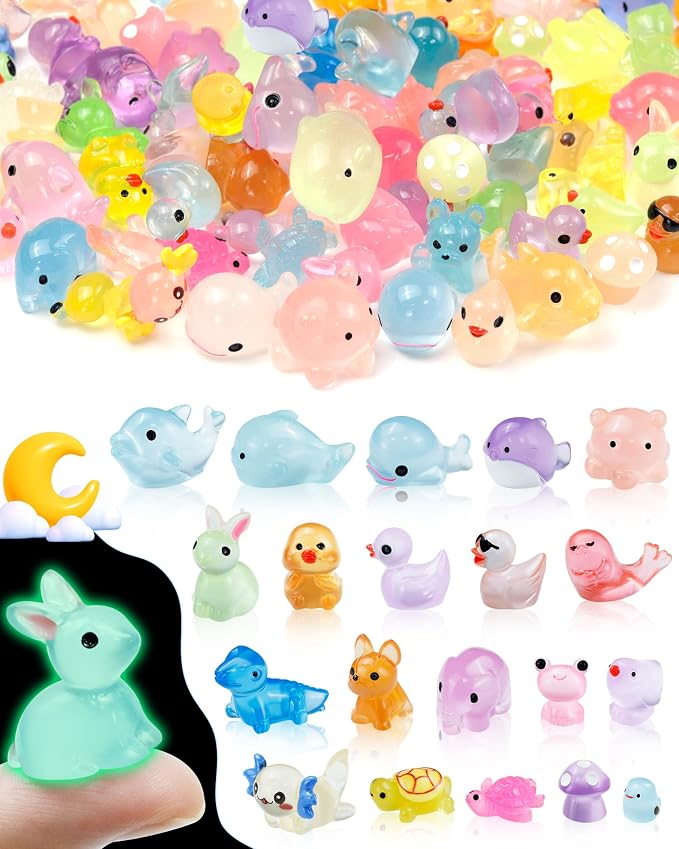 FIVEIZERO 100PCS Luminous mini Resin Animals Bulk by FIVEIZERO