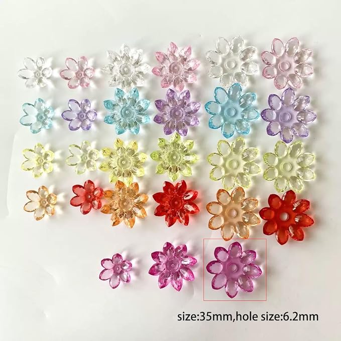 40pcs Flower Shape Caps Beads 5-Petal Flower Bead - Image 6
