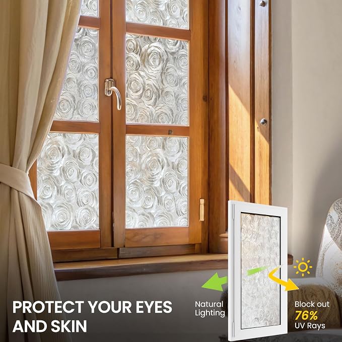 ADD.HERES Window Privacy Film, Frosted Glass Decorative Static Cling, Removable - Image 5