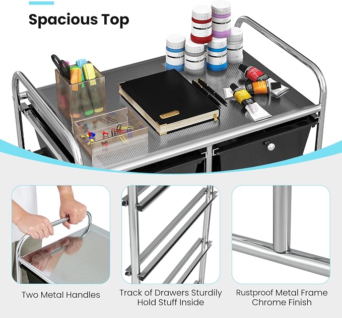BECOMFORT 10-Drawer Rolling Cart - Image 6