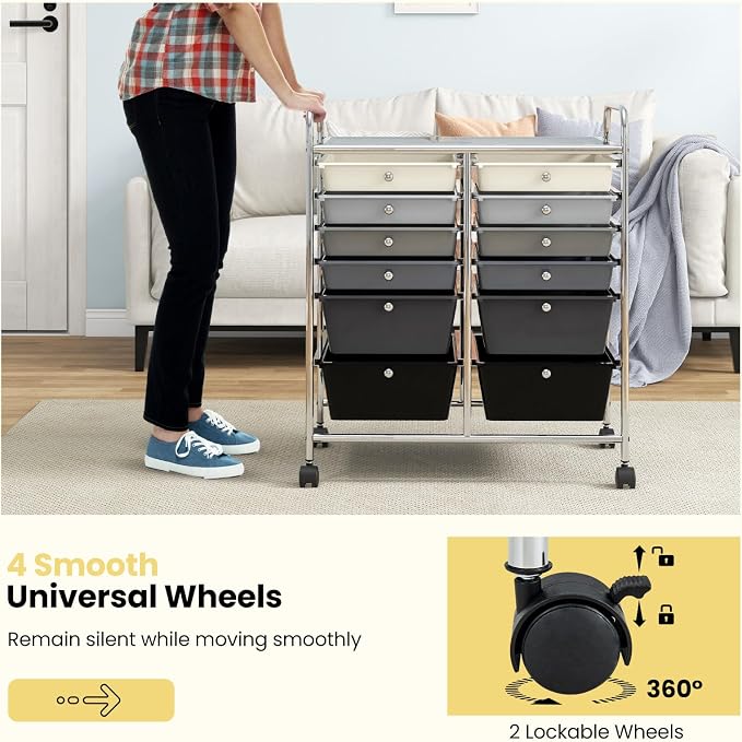 BECOMFORT 12-Drawer Rolling Cart - Image 5