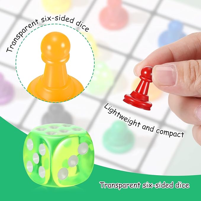 40 Pcs Multicolor Plastic Pawn Game Pieces - Image 4