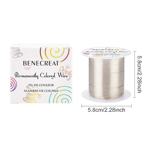 BENECREAT 22 Gauge 55 Yards Tarnish Resistant Silver Wire Jewelry Beading Wire - Image 2