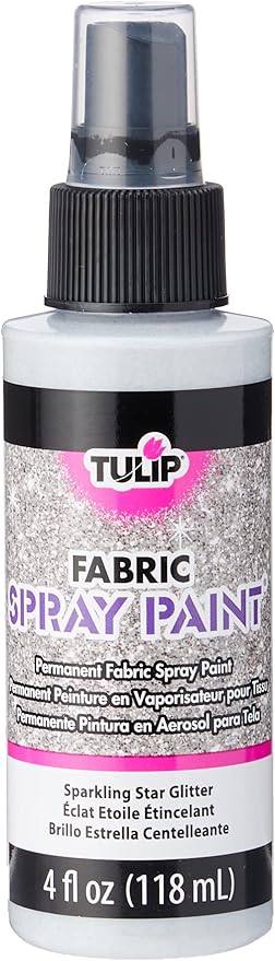 Tulip Fabric Paint, Permanent Spray on Paint, 4 fl oz Sparkling Star Silver - Image 4