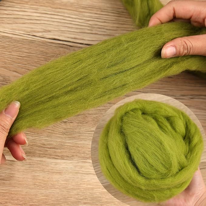 3.53oz Wool Roving, Wool Felting Supplies, Pure Wools, Chunky Yarn, Spinning - Image 3