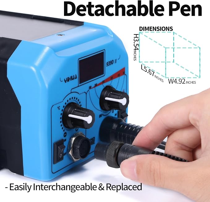 YIHUA 939D-II Pyrography Pen Wood Burning Kit Station 2-in-1 Solid-Point - Image 5