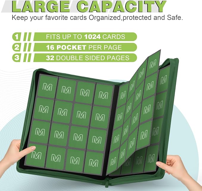 Premium Card Binder 16 Pocket, Trading Card Binder Holds up to 1000+Cards - Image 2