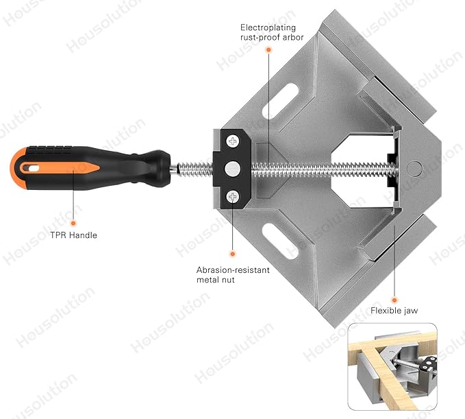 Right Angle Clamp, [2 PACK] Single Handle 90° Aluminum Alloy Corner Clamp, Clamps for Woodworking Adjustable Swing Jaw, Woodworking Tools Photo Frame Vise Holder, Gifts for Men Dad