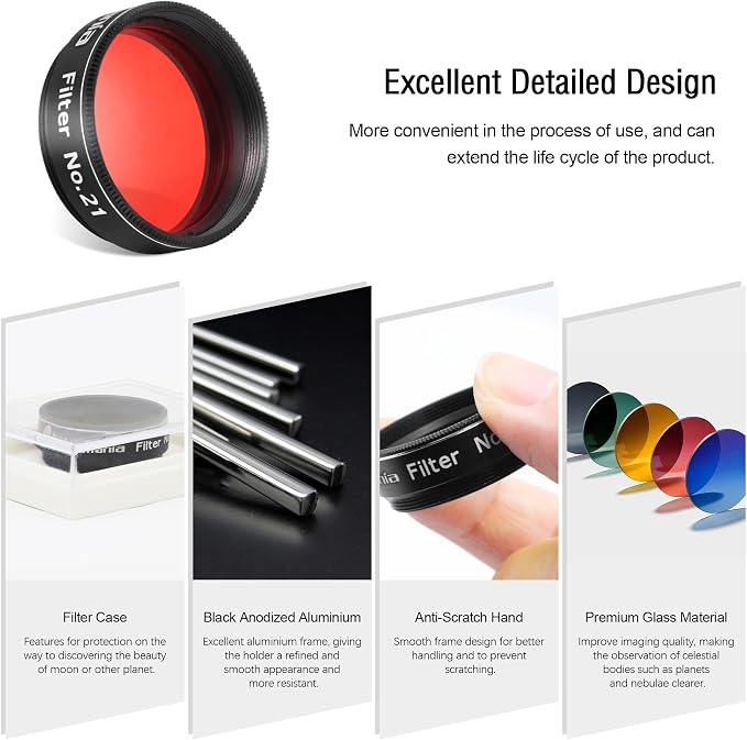 Astromania Telescope Planetary Color Filter 1.25 Inch #21 Orange | Compatible - Image 2