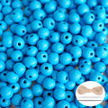 400Pcs Blue Wooden Beads for Crafts, Natural Round Loose Beads Small Wood by SMANTA