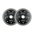 DT-DIATOOL 2pcs Diamond Granite Blade 4-1/2 Inch for Marble, Porcelain, Ceramic, Brick - Mesh Turbo Diamond Segments