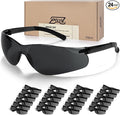 24 Pack of Smoke Safety Glasses Bulk ANSI Z87.1 Scratch Resistant Polycarbonate Tinted Protective Eyewears for Women Man Lab Goggles UV Protection